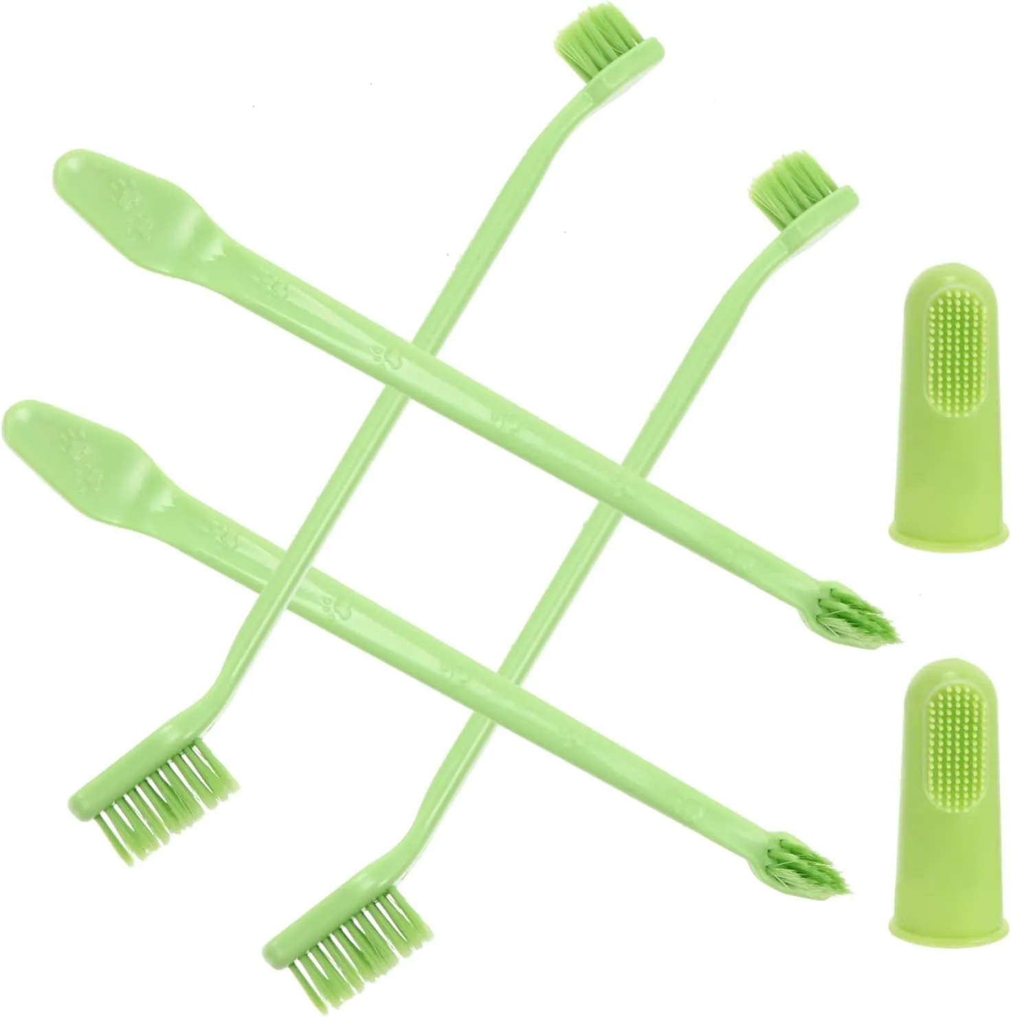 2 Sets Pet Supplies Double Head Dog Toothbrush Comfort Grip Dentist Recommended for Dogs