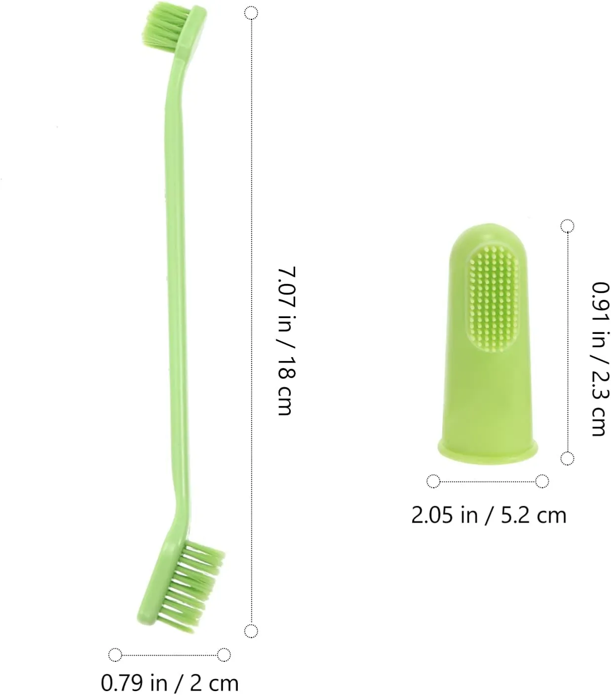 2 Sets Pet Supplies Double Head Dog Toothbrush Comfort Grip Dentist Recommended for Dogs