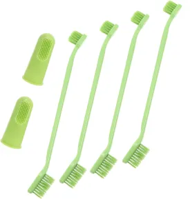 2 Sets Pet Supplies Double Head Dog Toothbrush Comfort Grip Dentist Recommended for Dogs