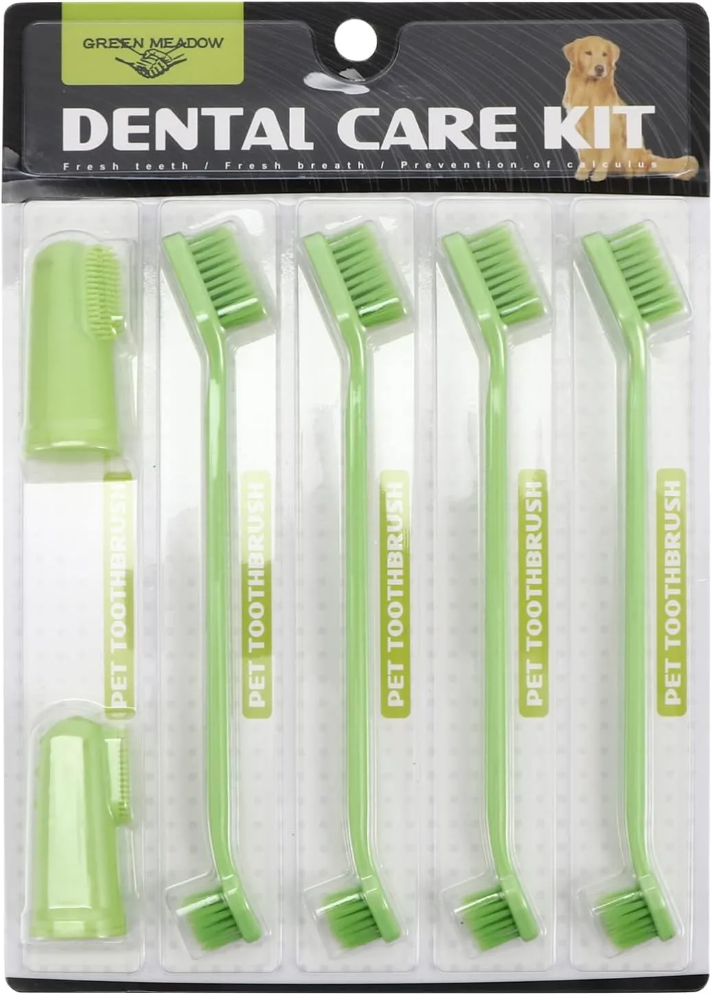 2 Sets Pet Supplies Double Head Dog Toothbrush Comfort Grip Dentist Recommended for Dogs