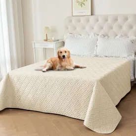 2025 Waterproof Dog Blankets (82"x102") Comfy Sofa Bed Mat for Pets, New Upgrade Bed Couch Pads Super Soft Anti Slip, Indoor Incontinence Sofa Furniture Protector Durable Washable Blanket (Khaki)