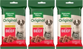 3 X Packs Of Real Beef Mini Treats (For Small Dogs) 60G Packs - - Made With 95% Real Meat - Wheat & Gluten Free