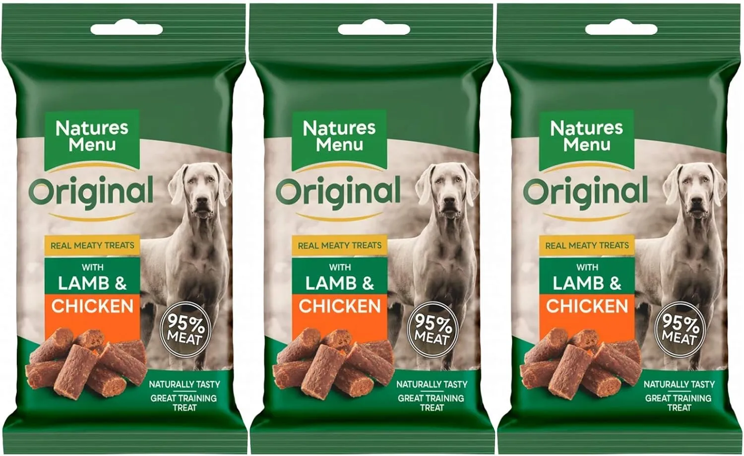 3 X Packs Of Real Lamb Mini Treats (For Small Dogs) 60G Packs - - Made With 95% Real Meat - Wheat & Gluten Free