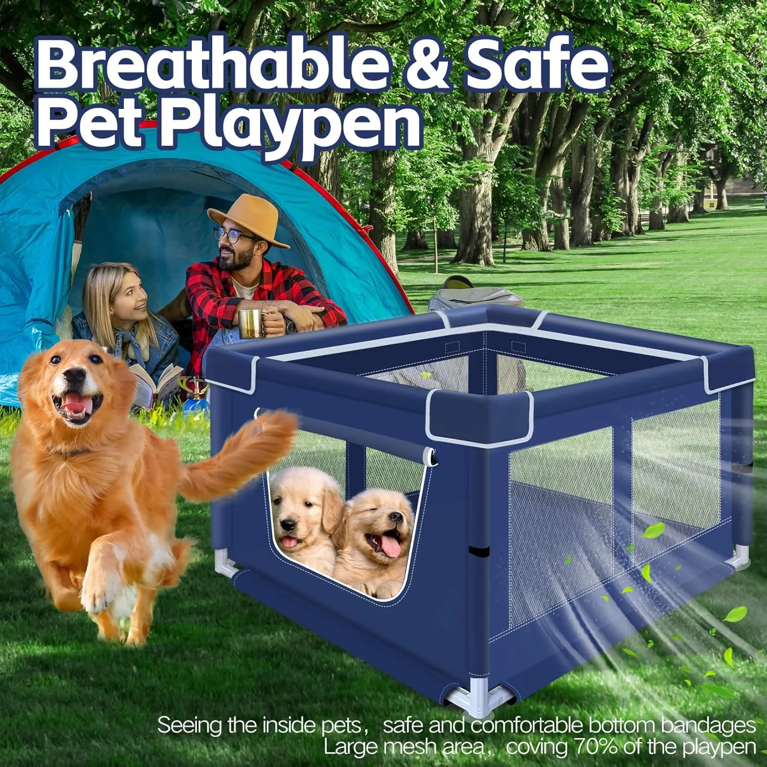 42x42x26 Inches Dog PlaypensPuppy Playpen with Gate for Puppies or Small Dogs, Dog Fence Pet Playpen for Indoor & Outdoor