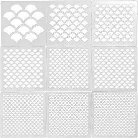 9 Mermaid Scale templates, Reusable Mermaid Facial Makeup templates for Subject Painting, Facial Spray Painting, and Children's Daily Painting in Various Occasions