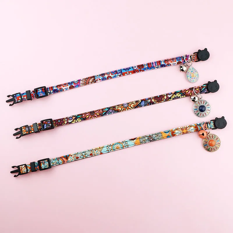 Adjustable Pet Airtag Collar with Bell and Metal Pendant