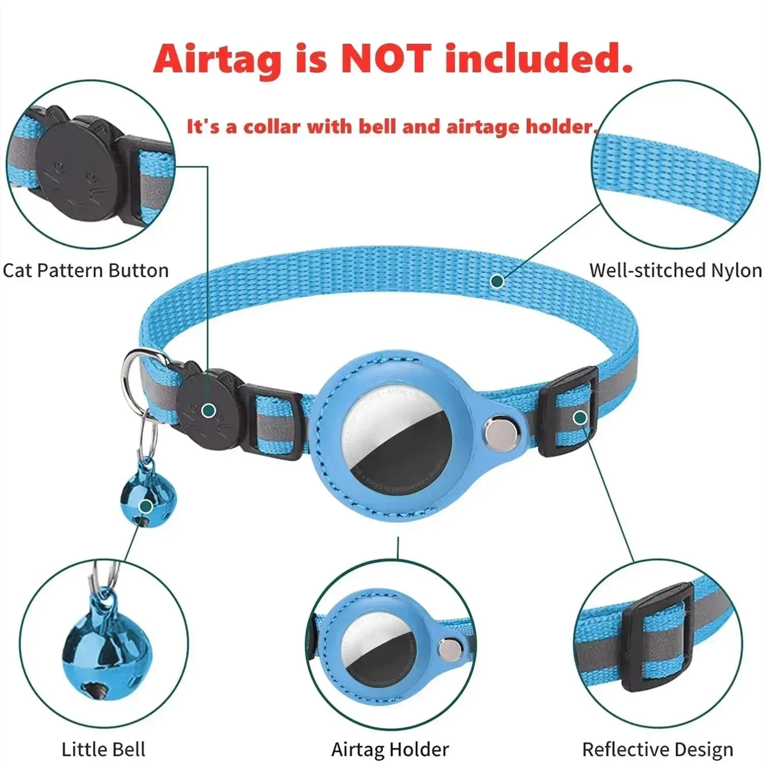 Airtag GPS Tracker Protective Case With Bell For Pets