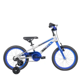 Apollo Neo  16" Kids Bikes - Brushed Alloy / Blue / Black