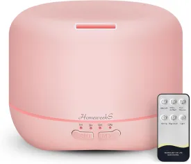 Aromatherapy Essential Oil Diffuser for Room: Air Humidifier Aroma Scent Cool Mist Colorful Lights Cute Small Large Waterless Auto Off Ultrasonic Diffusers for Home Bedroom Pink (300ml)