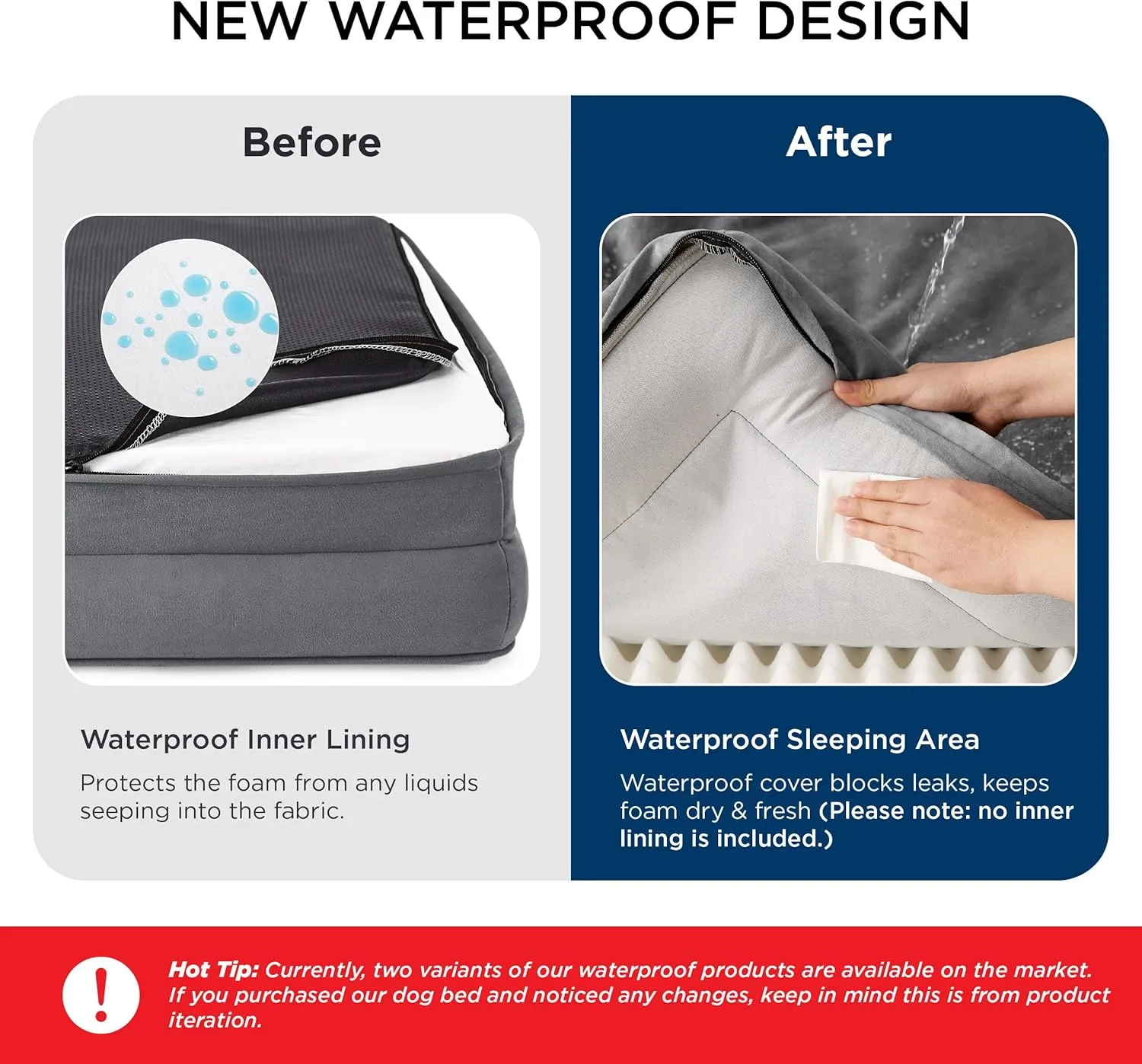 Bedsure Orthopedic Dog Bed - Bolster Dog Sofa Beds for Small Dogs, Supportive Foam Pet Bed with Removable Washable Cover, Waterproof Lining and Nonskid Bottom Couch, Grey