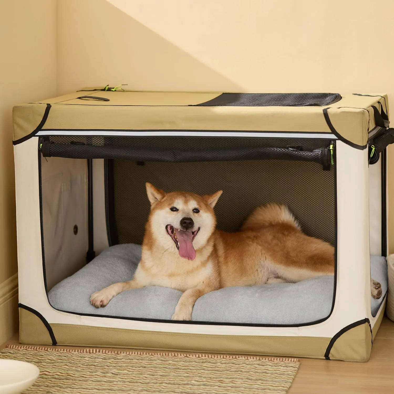 Bedsure Washable Dog Crate Bed Large Sized Dog, Comfort Fluffy Plush Pet Kennel Pad with Non-Slip Bottom, Machine Washable Pet Sleeping Mat, 35"x23", Gray