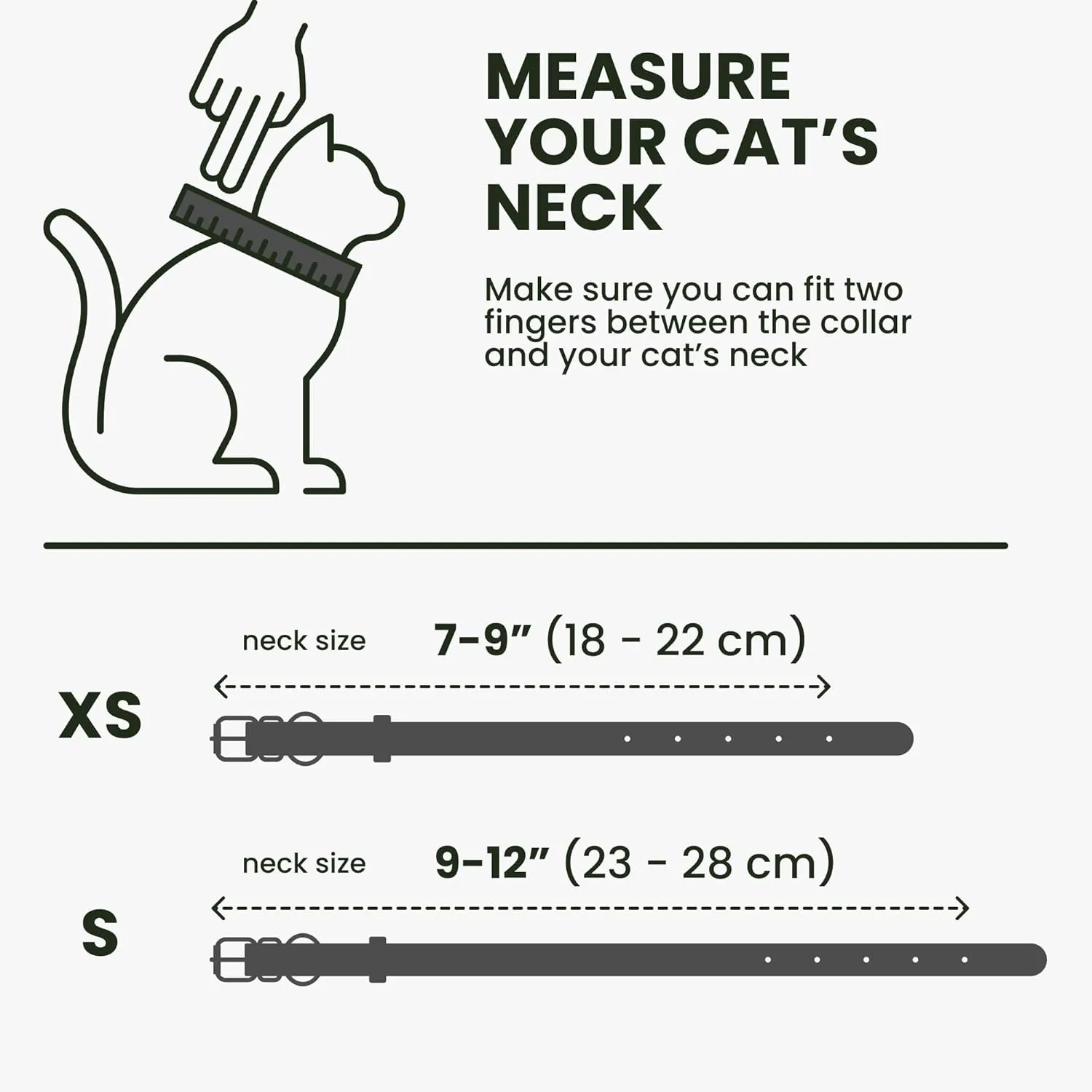 BRONZEDOG Leather Cat Collar with Removable Bells Non Breakaway Kitten QR Tag for Girl Boy (7" - 9" for Cats, Black & Gold)