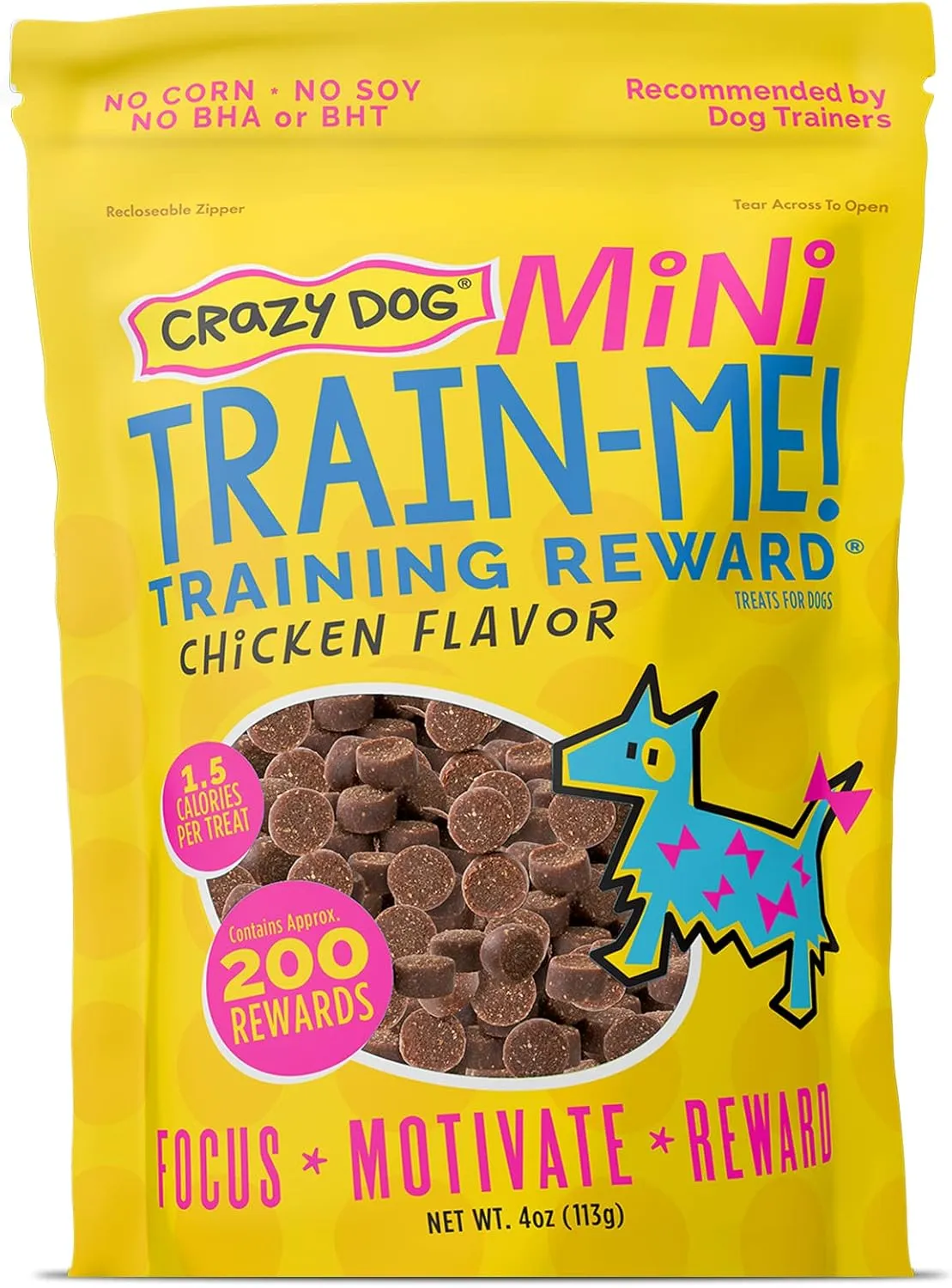 Crazy Dog Train-Me! Training Reward Mini Dog Treats , 4 Ounce (Pack of 1)