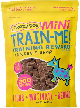 Crazy Dog Train-Me! Training Reward Mini Dog Treats , 4 Ounce (Pack of 1)