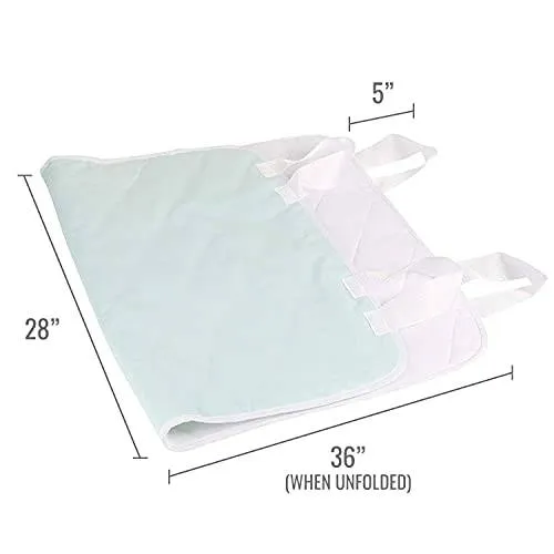 DMI Waterproof Furniture and Bed Protector Pad, 4-Ply Quilted with Straps, Reuseable, 28 x 36, Green