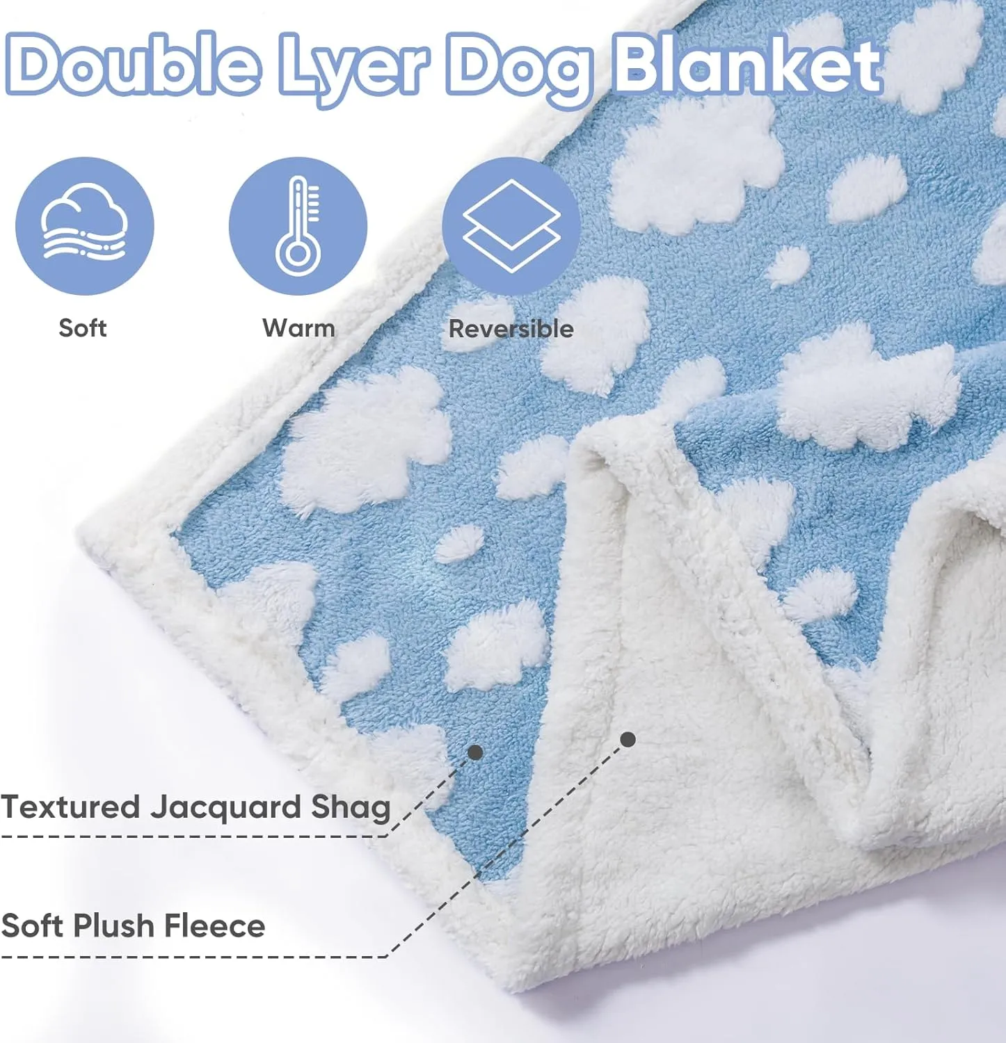 Dog Blanket for Small Medium Large Dogs Fleece Cat Blankets for Indoor Cats Washable Fluffy Pet Bed Blanket Furniture Sofa Couch Cover Protector