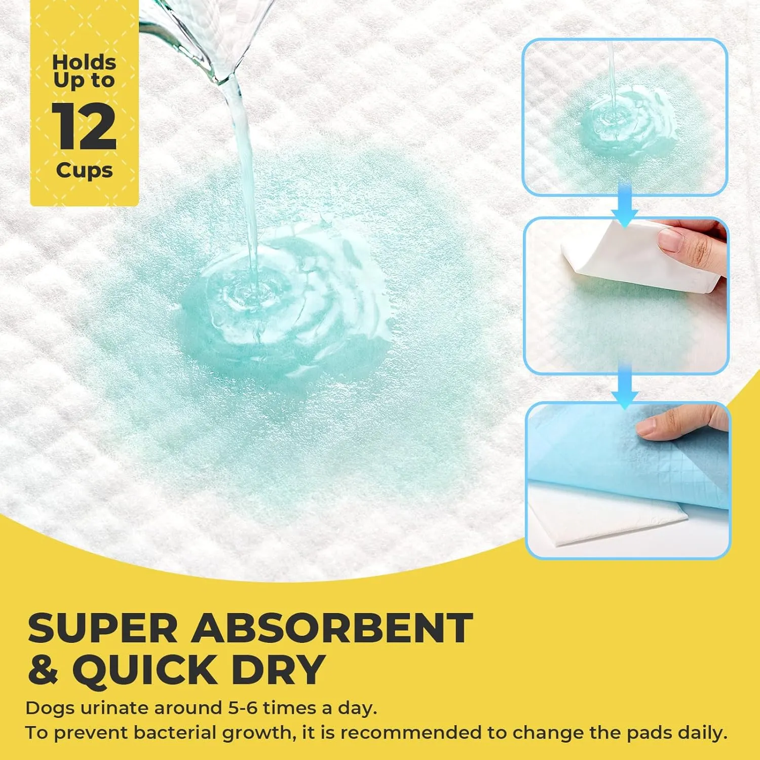 Dog Pee Pads: Super Absorbent & Leak-Proof Puppy Pads - Thicken Disposable Dog Training Pads Potty Pads for Dogs - Extra Large Pee Pads for Doggie Cats Rabbits Quick Dry 28''x44'' Pack of 100