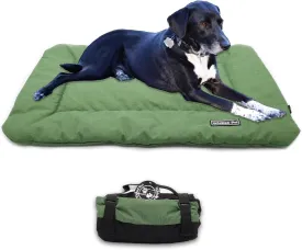 Dog Travel Mat | Heavy Waterproof Canvas | Large (36 x 24 x 1) Green | Up to 55 lbs
