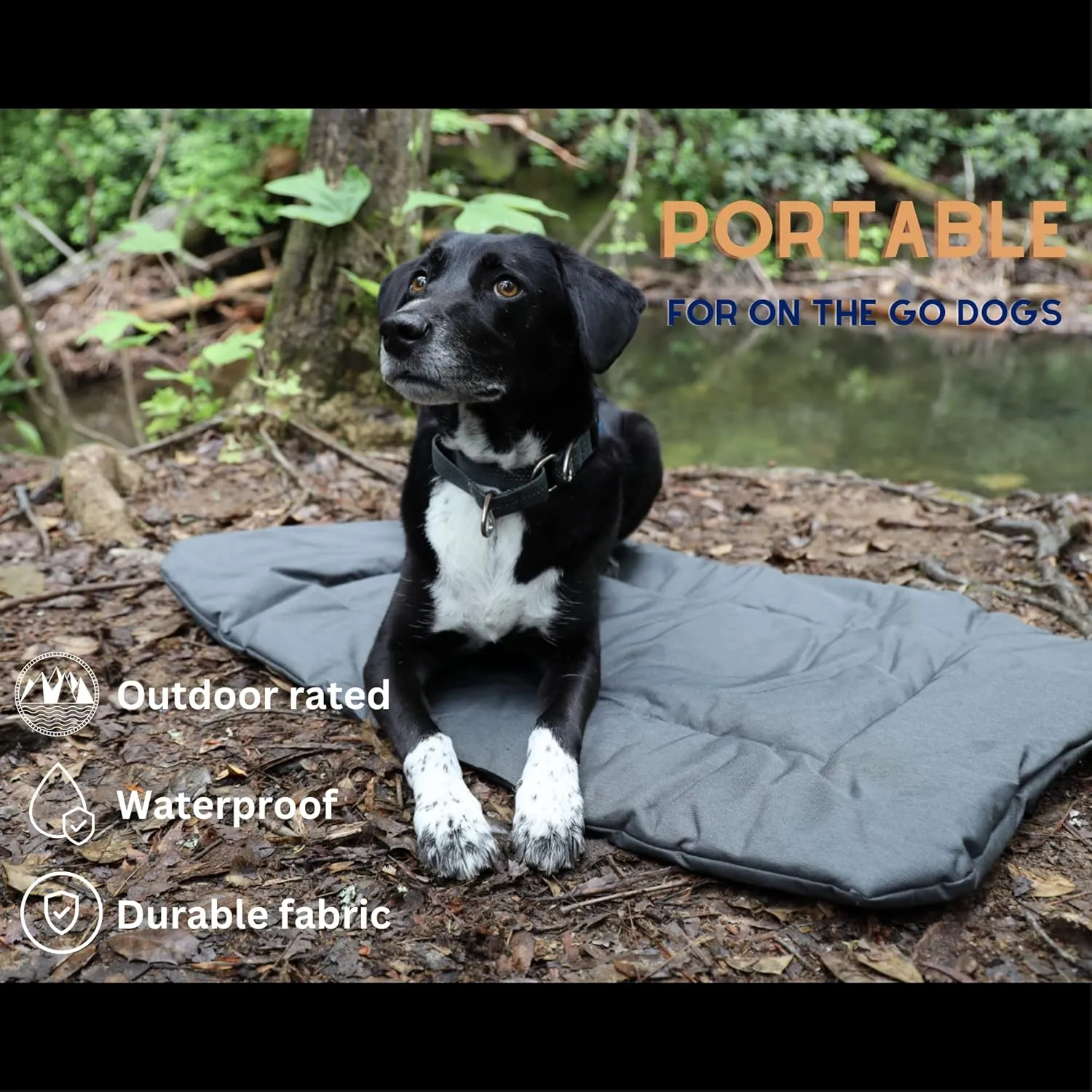 Dog Travel Mat | Heavy Waterproof Canvas | Large (36 x 24 x 1) Green | Up to 55 lbs