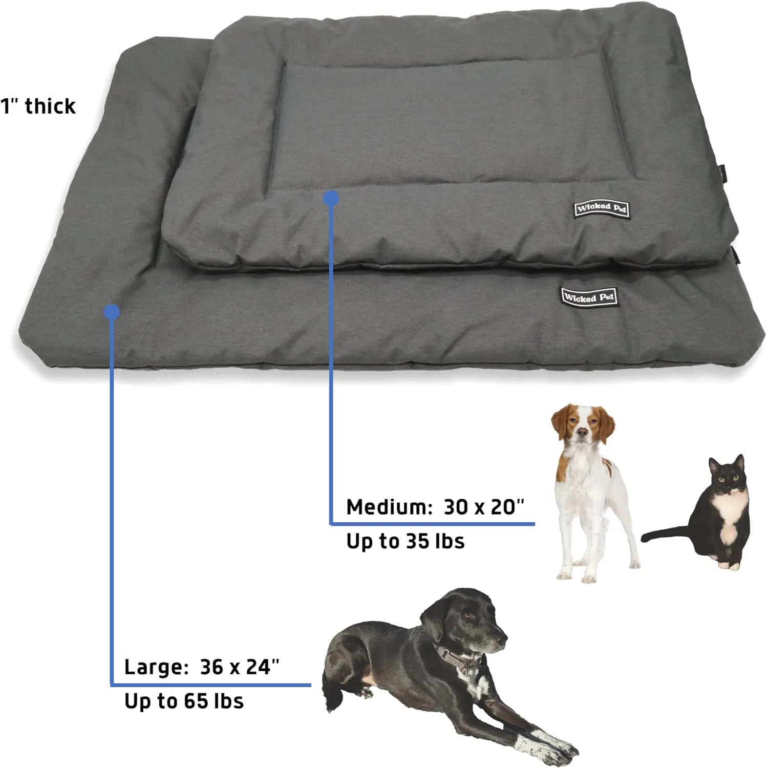 Dog Travel Mat | Heavy Waterproof Canvas | Large (36 x 24 x 1) Green | Up to 55 lbs