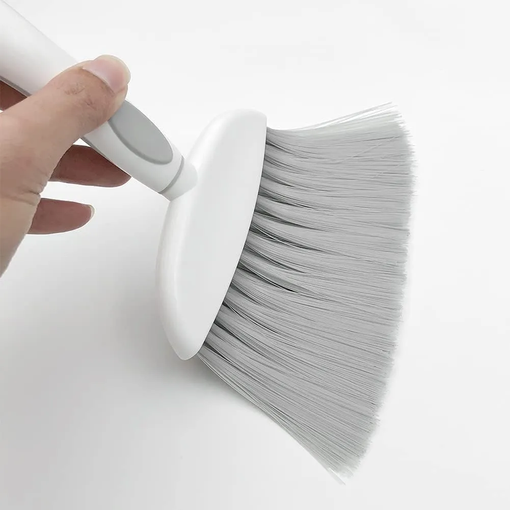 Dust pan, Mini Dustpan and Brush Set, Small Broom and Dustpan Set, Small Hand Broom and dust pan Set, Whisk Broom, Dust pan and Brush for Desk, Table, Home, Kitchen Necessities (Gray)