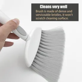 Dust pan, Mini Dustpan and Brush Set, Small Broom and Dustpan Set, Small Hand Broom and dust pan Set, Whisk Broom, Dust pan and Brush for Desk, Table, Home, Kitchen Necessities (Gray)