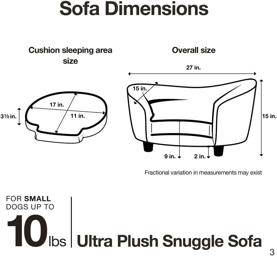 Enchanted Home Pet Snuggle Pet Sofa Bed, 26.5 by 16 by 16-Inch, Gray