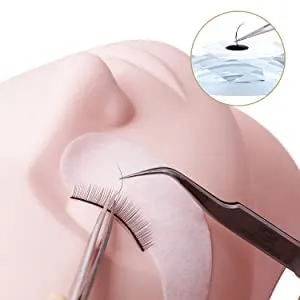 Eyelash Practice Kit Lash Kit for Eyelash Extension False Eyelash Mannequin Head with 25 Pairs Practice Lashes Eye Lash Extension Kit Permanet for Beginner Makeup Training