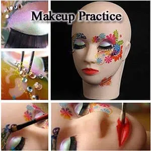Eyelash Practice Kit Lash Kit for Eyelash Extension False Eyelash Mannequin Head with 25 Pairs Practice Lashes Eye Lash Extension Kit Permanet for Beginner Makeup Training