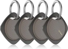 Finder Tag-4 Pack, Invisible Guard Bluetooth Tracker Works with Apple Find My (iOS Only) - Waterproof, Replaceable Battery, Lost Mode, Smart Key Finder Item Locator for Bags, Suitcases, Pet-4pc Black