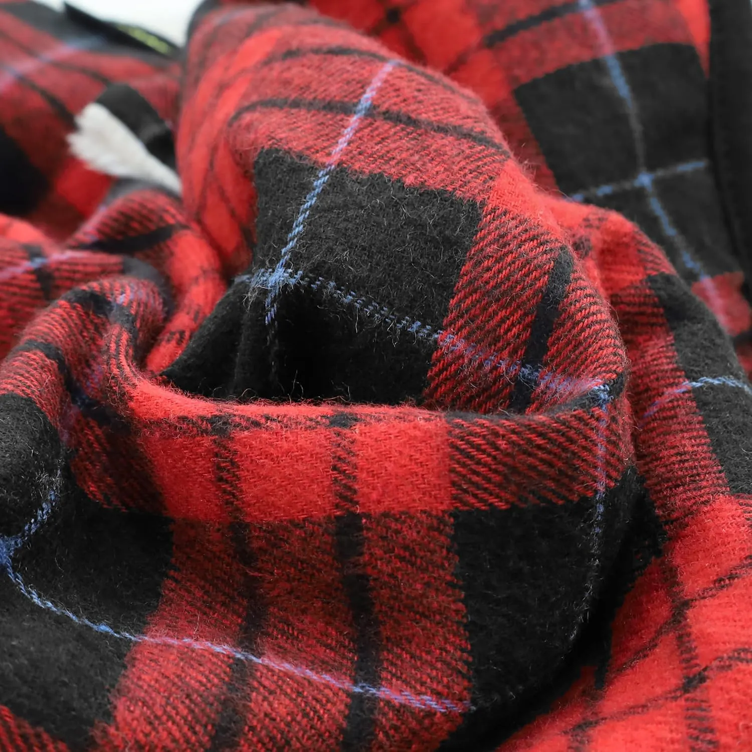 Fitwarm Plaid Dog Winter Coat with Hood, Dog Clothes for Small Dogs Boy Girl, Pet Hoodies, Cat Jacket Apparel, Red, Black, Large
