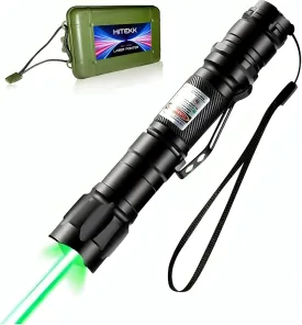 Green Laser Pointer | High Power Laser Pointer | Rechargeable Tactical Laser Pointer | Long Range Laser Pointer and Carrying Case