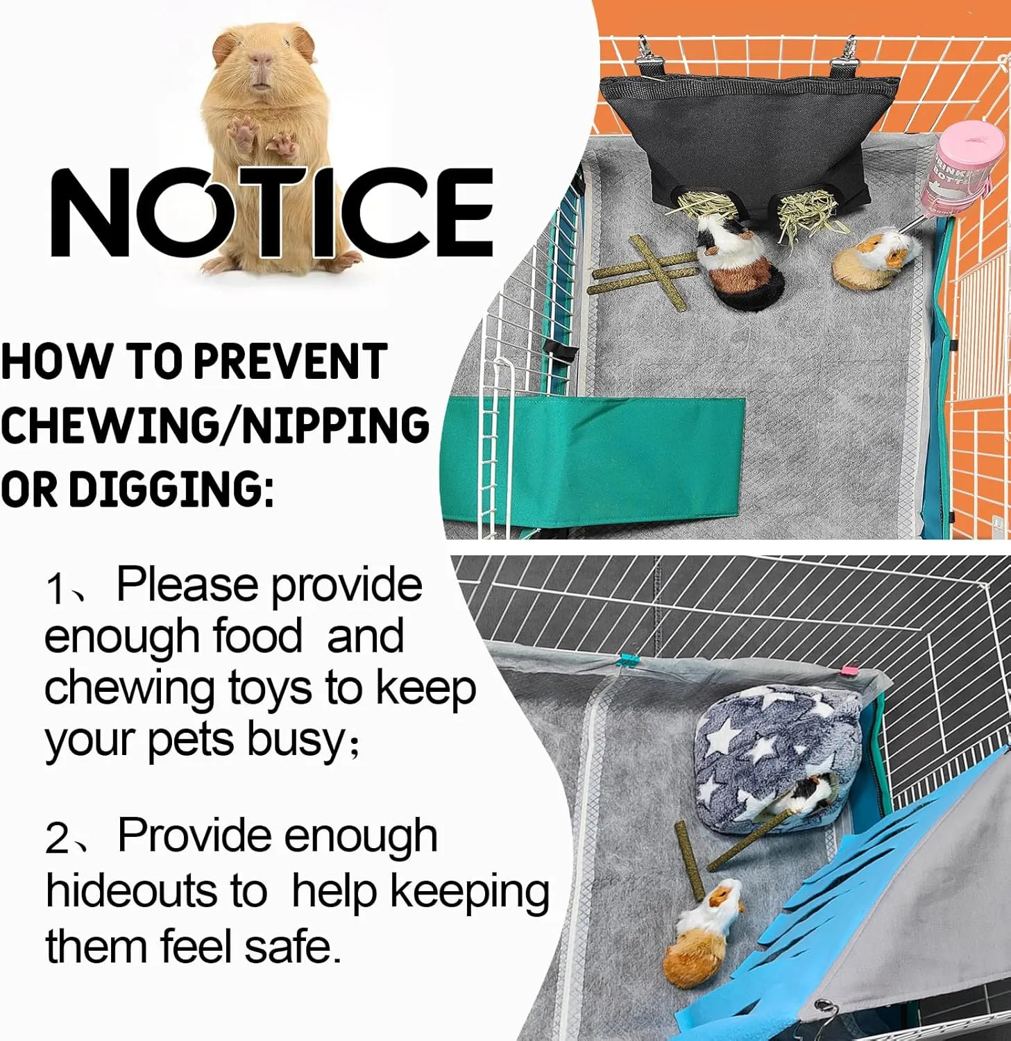 Guinea Pig Bedding, Disposable Guinea Pig Cage Liners, Charcoal Odor Controlling Absorbent Waterproof Pee Pads for Rabbits, Hamster and Other Small Animals. 18''x31'',24 Count