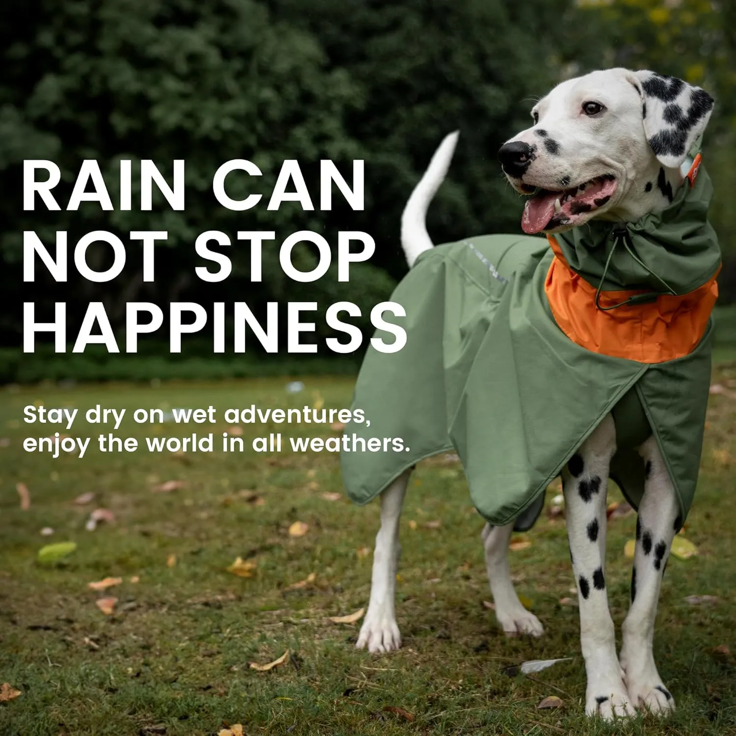 HOWGO Dog Raincoat Adjustable Pet Waterproof Windproof Jacket Dog Rain Jacket with Leash Hole for Small Medium and Large Dogs (Green, XX-Large)