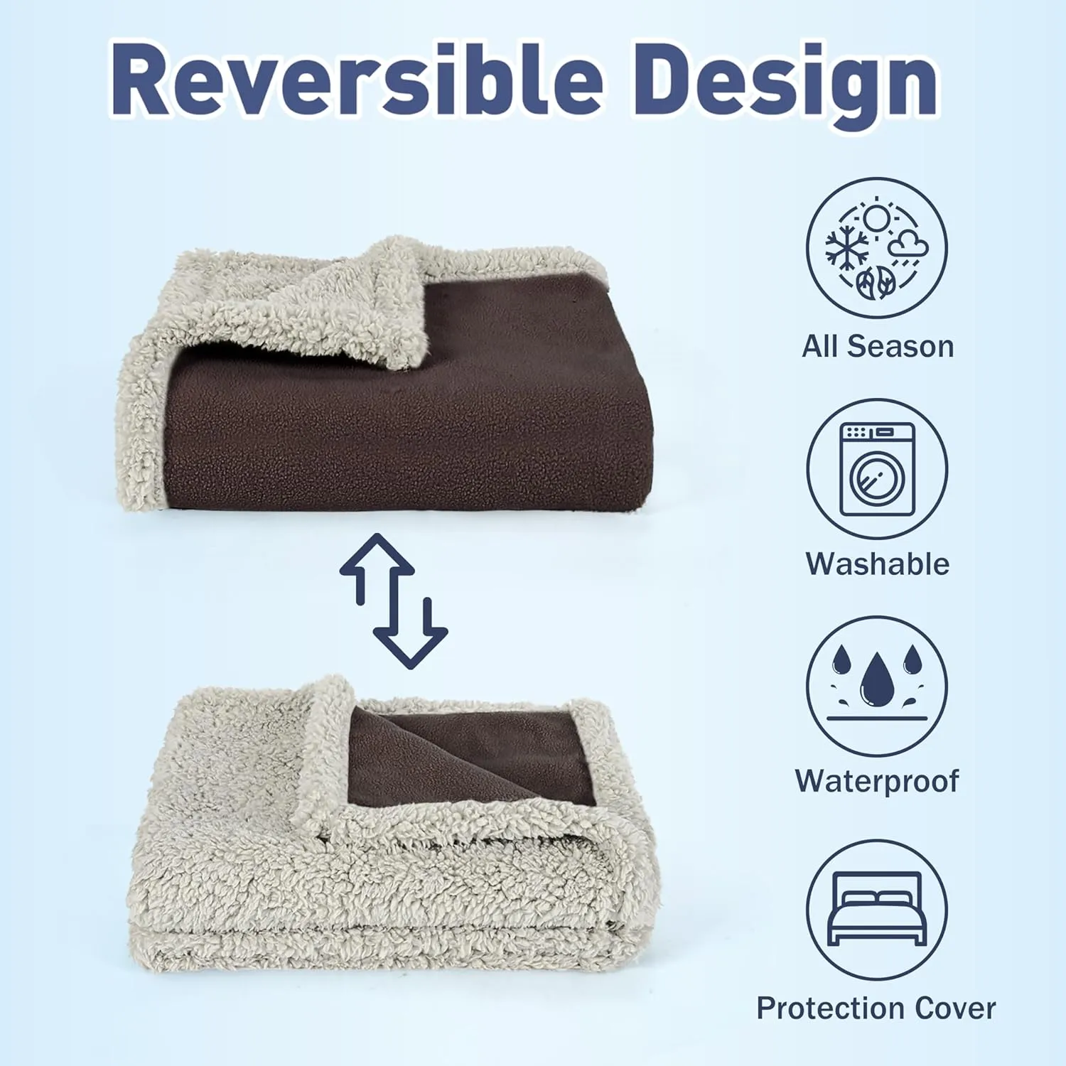 Kritter Planet Waterproof Sofa Blanket for Dogs, Pee Proof Reversible Couch Cover, Liquid Proof Furniture Protector, Washable, Hair Resistant, Stain Proof
