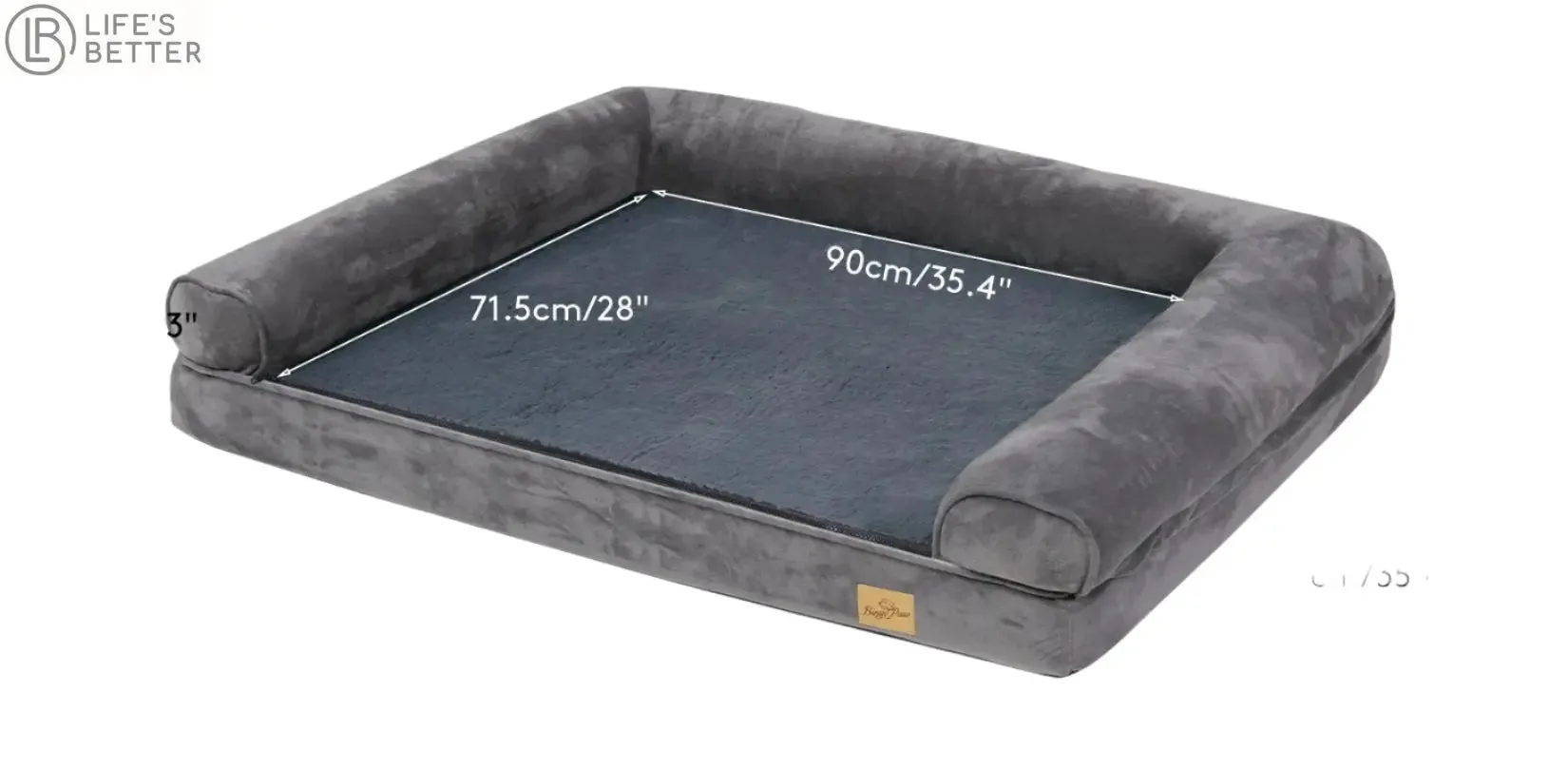 Luxurious Extra Large Orthopedic Soft Sponge Foam Dog Bed