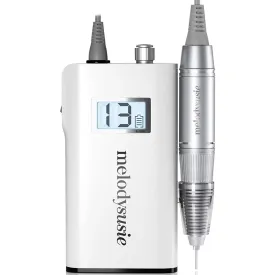 MelodySusie Professional Rechargeable 30000 rpm Nail Drill, Portable Electric E File Scamander, Acrylic Gel Grinder Tools with 6 Bits and Sanding Bands for Manicure Pedicure Shape Carve Polish (White)