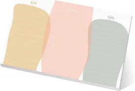 Modern Life, Work and Personal to Do Pad / 10" x 6" Sticky Note Fill in Task Tracker / 50 Sheets Per Pad/Unique Three Section Organizational Lists