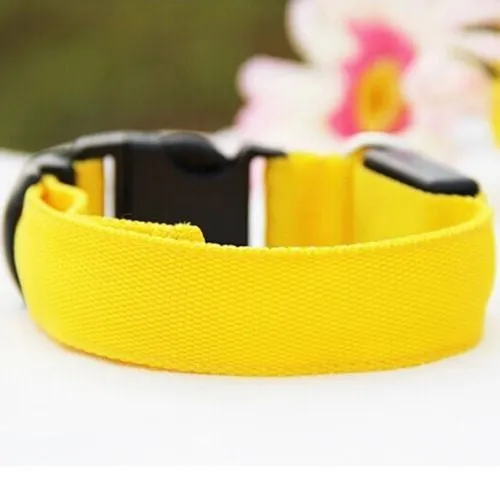 Nylon LED Dog Collar Offer,Night Safety Flashing Glow In The Dark Fluorescent Collars Pet Supplies