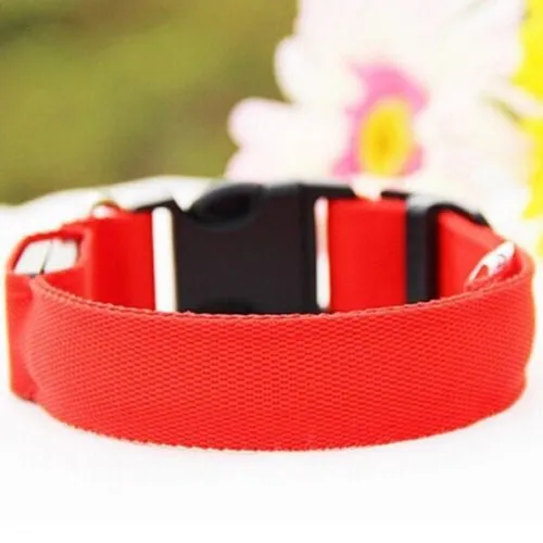 Nylon LED Dog Collar Offer,Night Safety Flashing Glow In The Dark Fluorescent Collars Pet Supplies