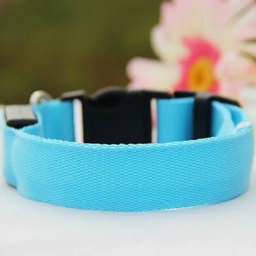 Nylon LED Dog Collar Offer,Night Safety Flashing Glow In The Dark Fluorescent Collars Pet Supplies