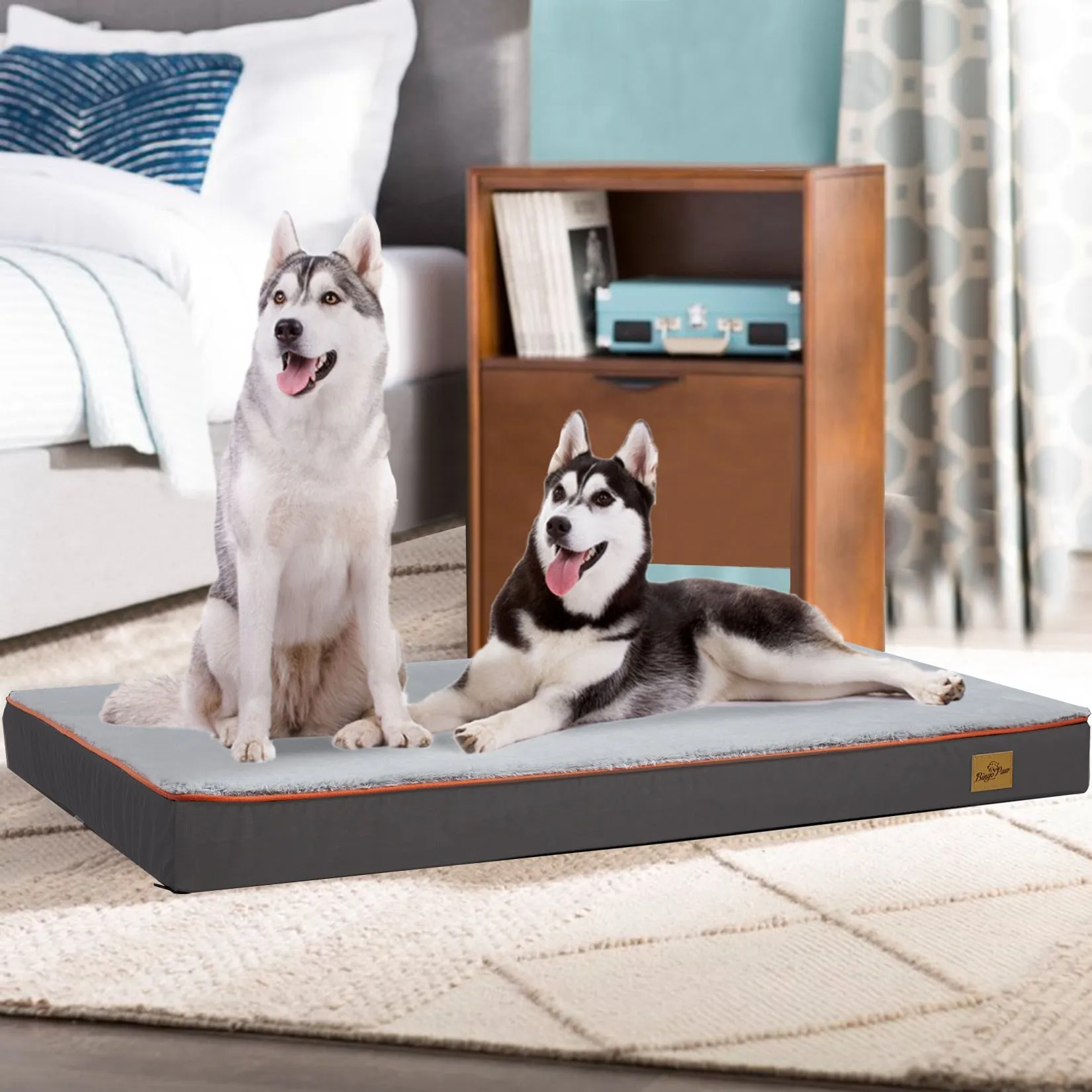 Orthopedic Dog Bed Kennel Memory Foam Waterproof Pet Bed with Removable Washable Cover Nonskid Bottom Joint Relief  XXL and XXXL Only Available FREE SHIPMENT