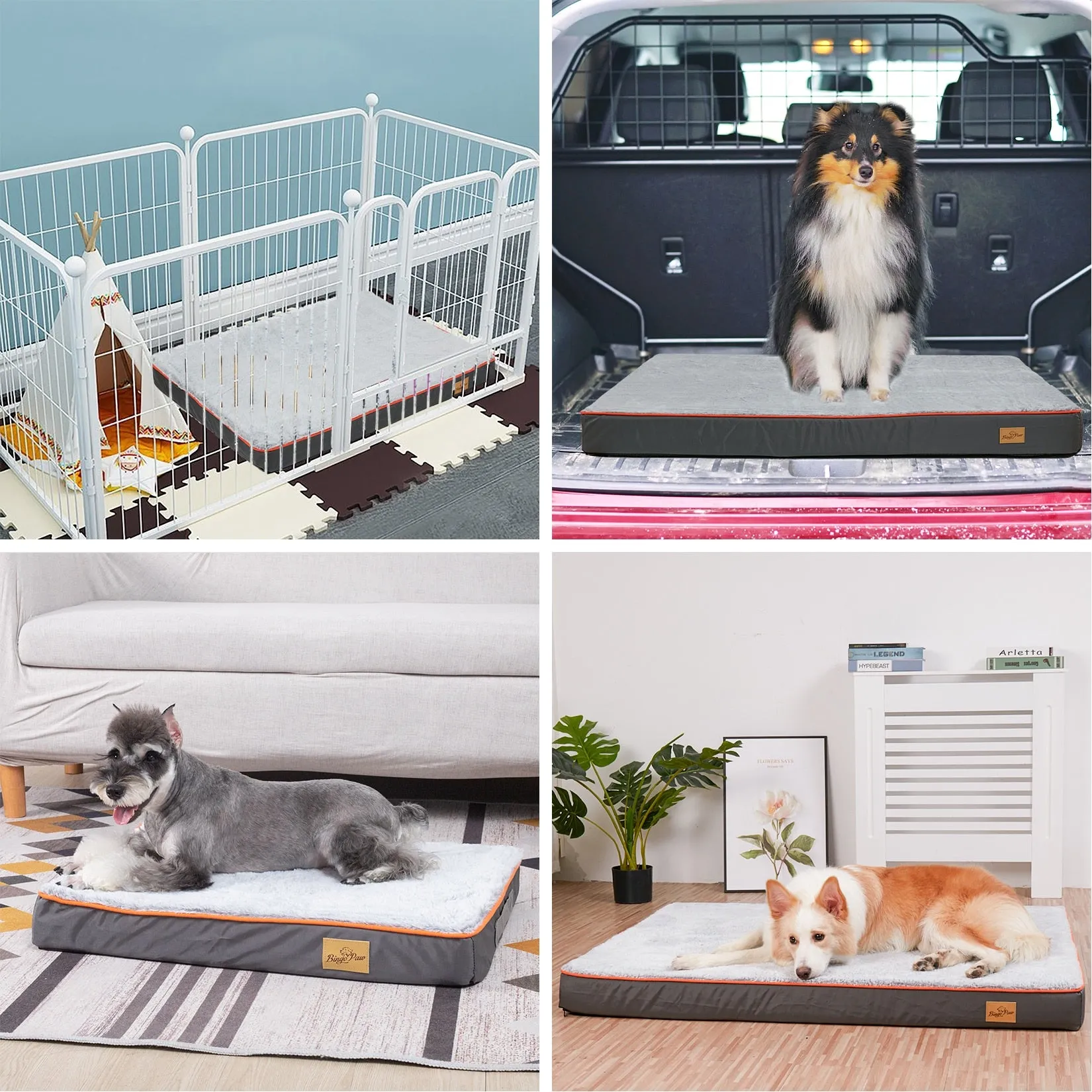 Orthopedic Dog Bed Kennel Memory Foam Waterproof Pet Bed with Removable Washable Cover Nonskid Bottom Joint Relief  XXL and XXXL Only Available FREE SHIPMENT