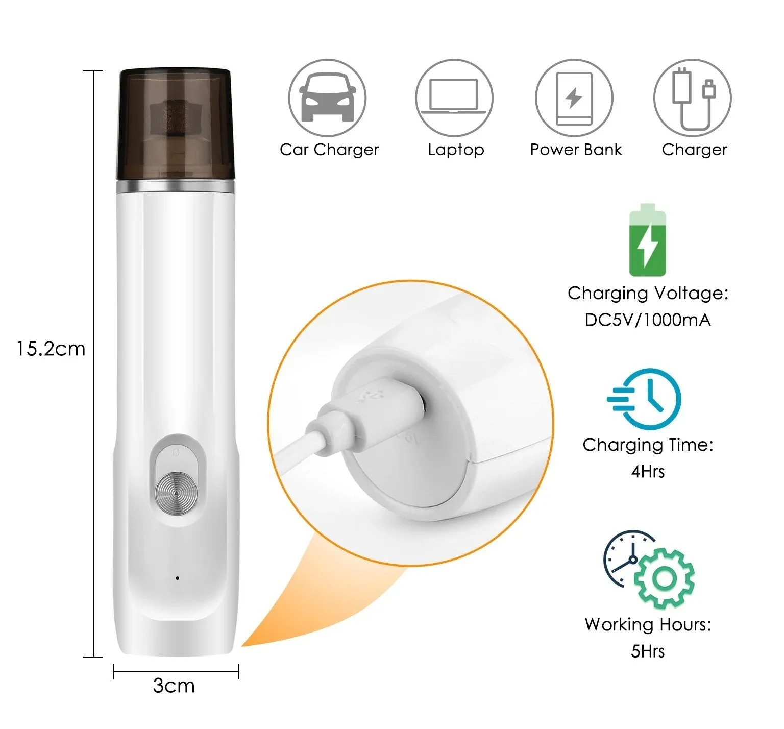 Ownpets Rechargeable Pet Nail Clipper Tool Kit