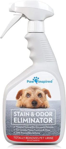Paw Inspired Pet Enzyme Cleaner Spray | Enzymatic Cleaner for Dogs, Eliminates Dog Urine Smell | Enzymatic Cleaner for Cat Urine | Pet Odor Eliminator and Pet Stain Remover