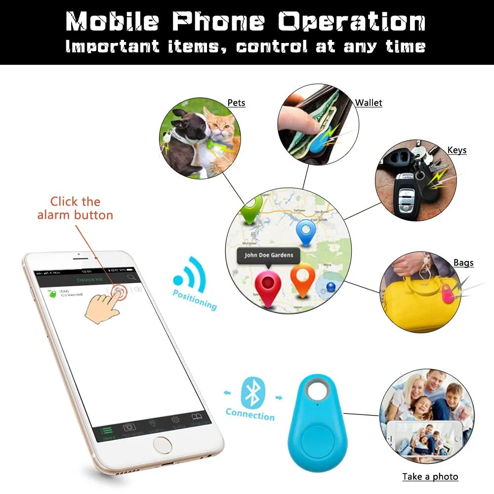 Pet Smart GPS Tracker Mini Anti-Lost Waterproof Bluetooth Locator Tracer