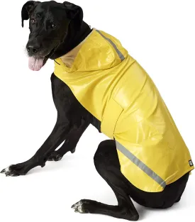 PetRageous 8403YXXL London Slicker Water Repellent Dog Raincoat with Dog Leash Opening 28-Inch Long Lightweight Jacket for Extra Extra Large Dogs, Yellow