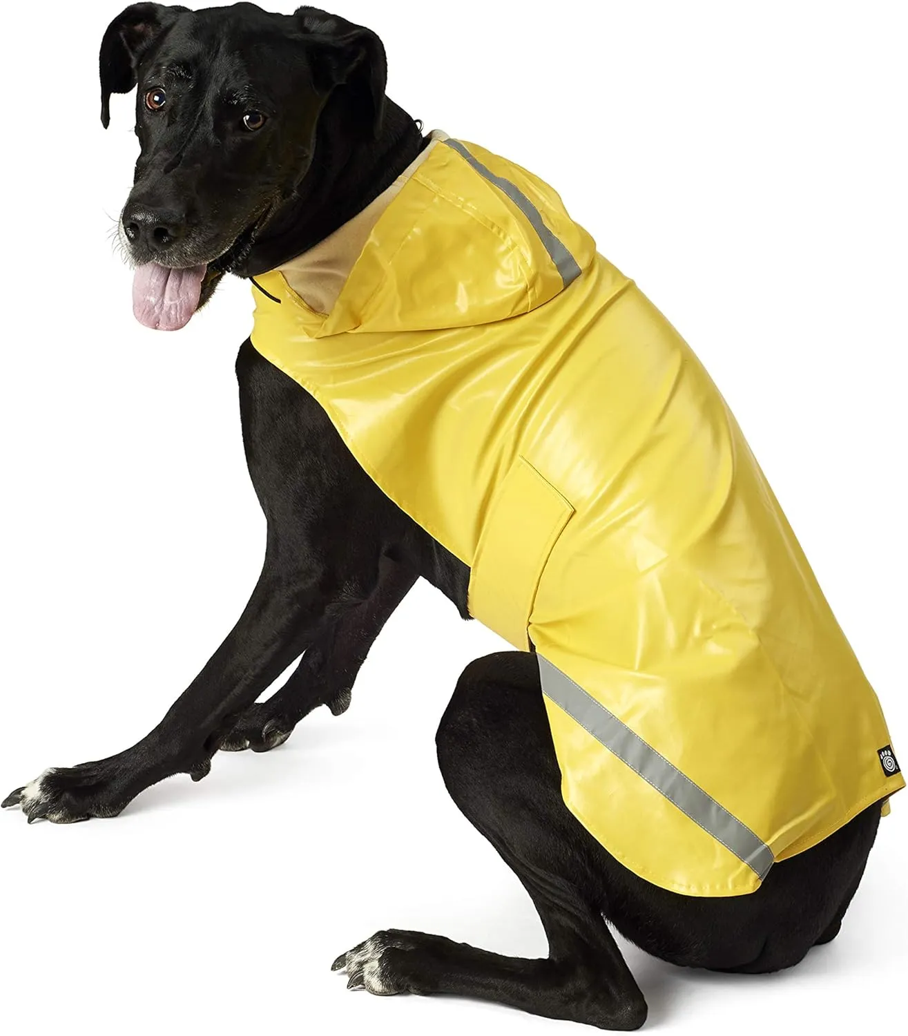 PetRageous 8403YXXL London Slicker Water Repellent Dog Raincoat with Dog Leash Opening 28-Inch Long Lightweight Jacket for Extra Extra Large Dogs, Yellow