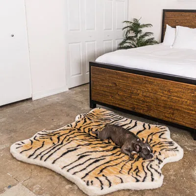 PupRug Tiger Print Memory Foam Dog Bed