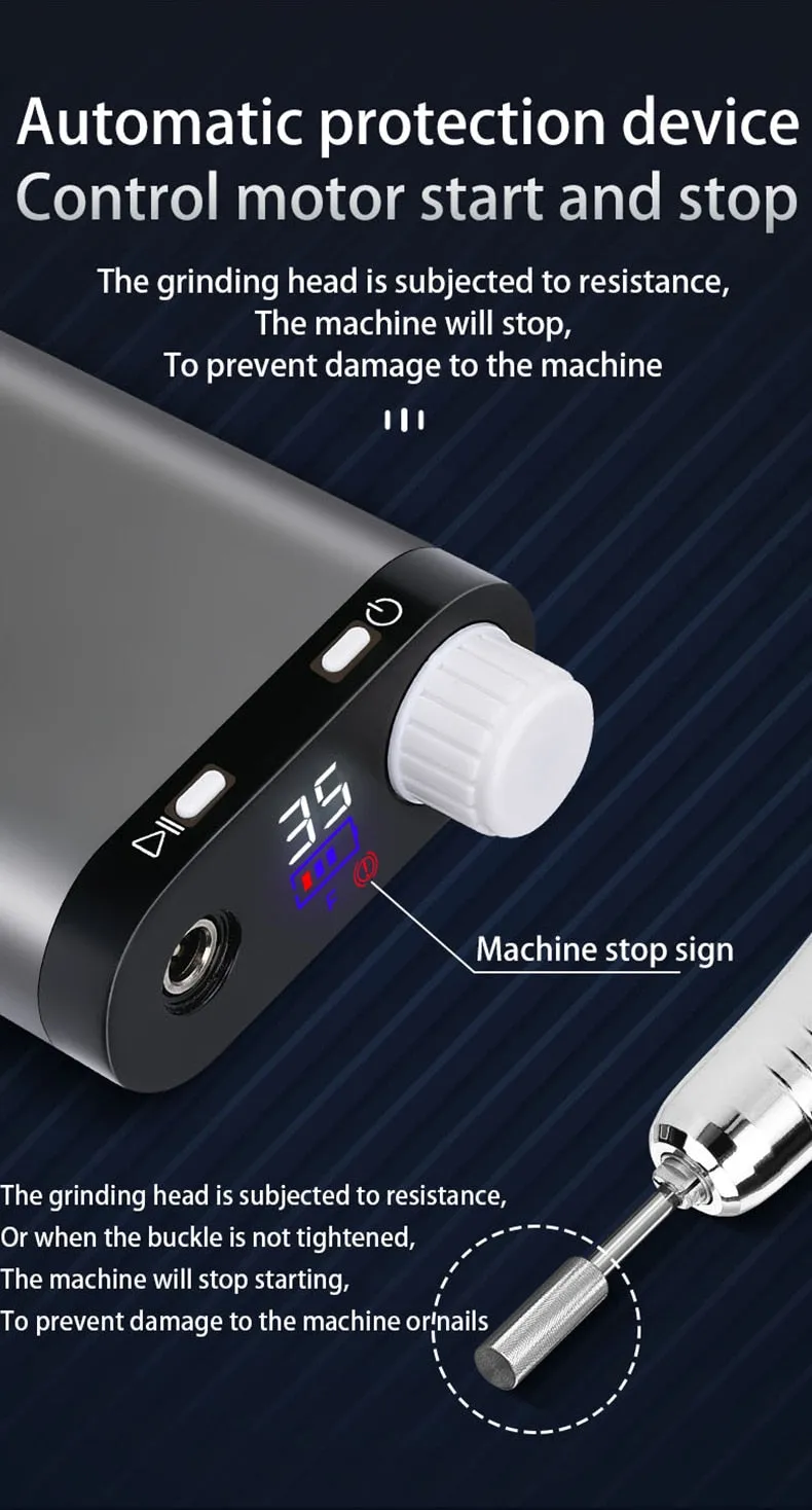 Rechargeable Electric Nail Drill Machine 35000RPM